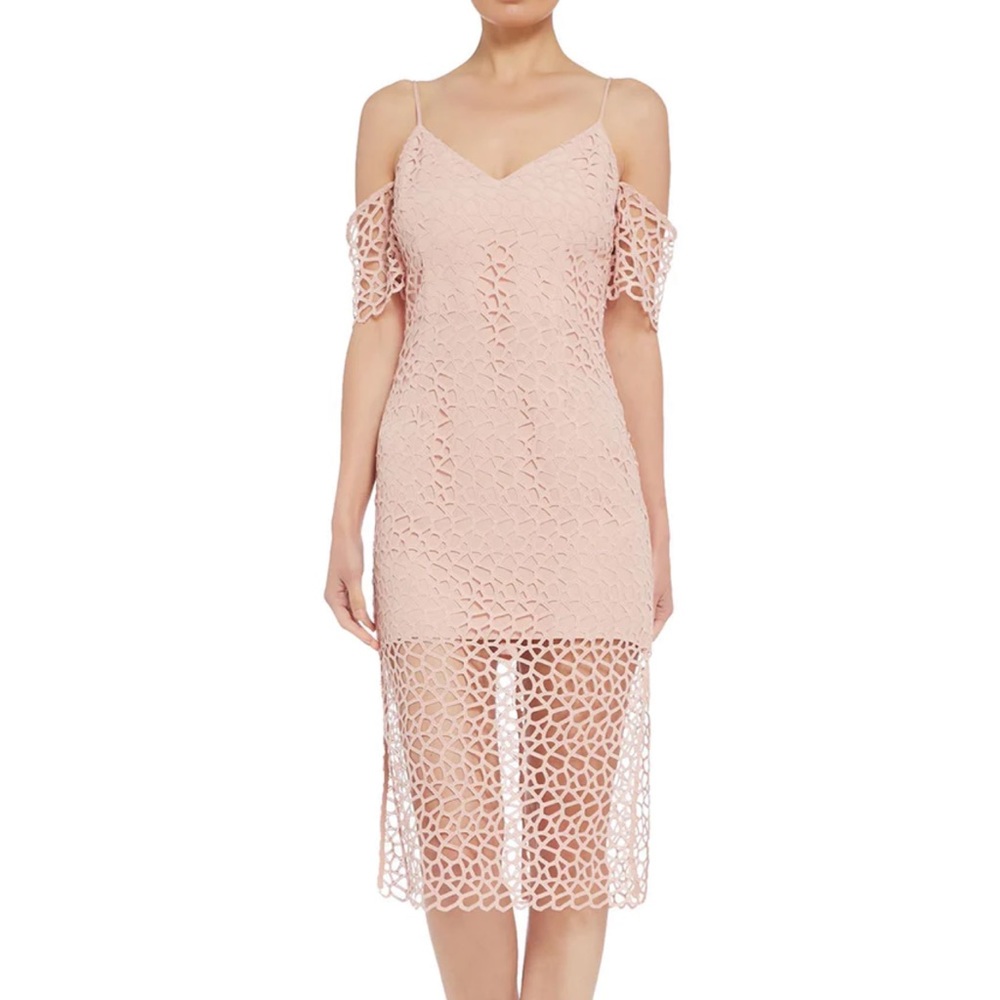 Keep Sake Blue Countdown Lace Off Shoulder Midi Dress - Picture 10 of 14
